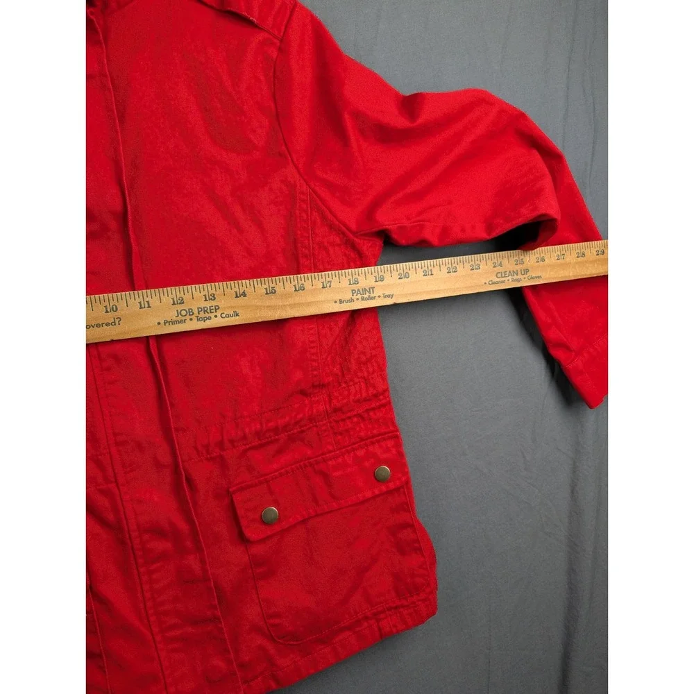 Black Label by C'est Toi‎ Red Cotton Utility Field Jacket JA4037 Womens Medium